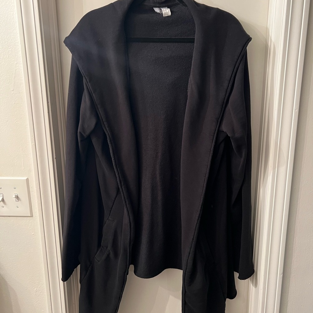 H&M Black Knit Cape with Waterfall Collar